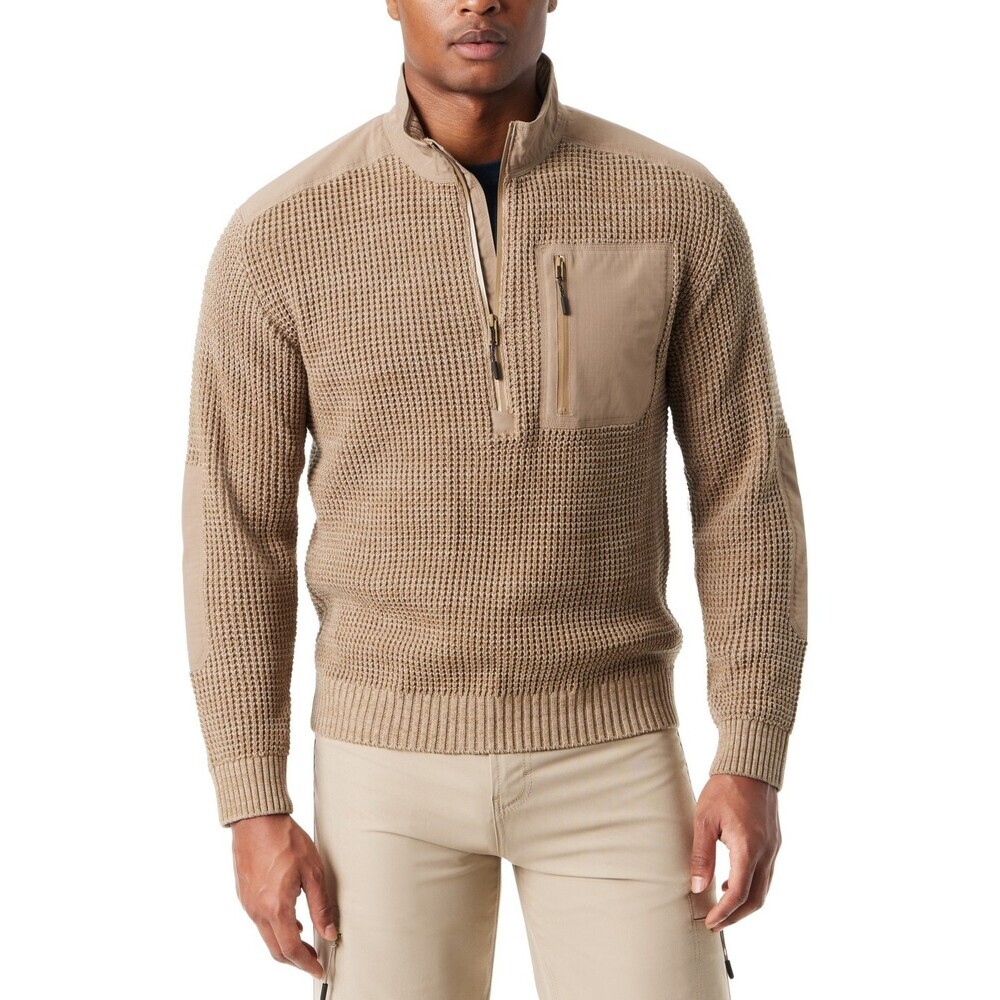 Bass Outdoor Sweater Men's Sweater Kelp Long Sleeve Quarter-Zip Pullover MAC80